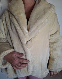 Giacca pelliccia sintetica SWISH panna vintage tag