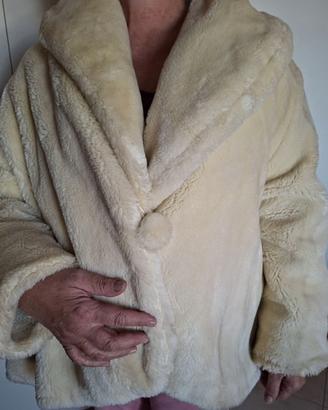 Giacca pelliccia sintetica SWISH panna vintage tag