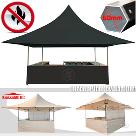 Chiosco gazebo pieghevole 5x5 pagoda alluminio PVC