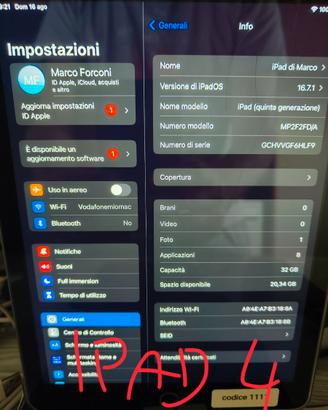 iPad 5ª generazione 32 GB, display danneggiato