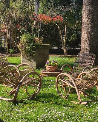 set da giardino in vimini 