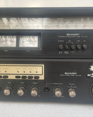 Sharp SM-1122 + ST-1122 Impianto Hi-Fi Stereo Vint