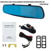 SPECCHIETTO RETROVISORE DASH CAM MONITOR DVR VIDEO