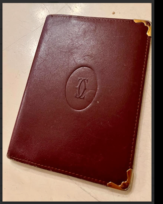 CARTIERleMUSTiconicoPORTACARTEpelleBORDEAUXvintage