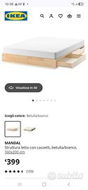 letto ikea Mandal cassettoni