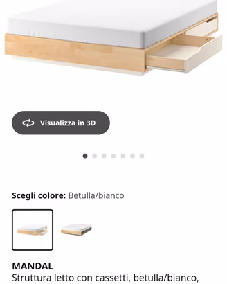 letto ikea Mandal cassettoni