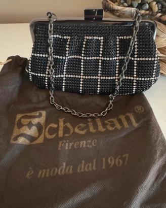 Pochette vintage Scheilan Firenze cristalli neri