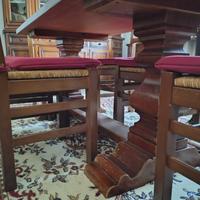 Tavolo massiccio completo di 6 sedie