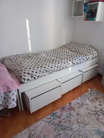 SLAKT Ikea Letto 200x90 con 3 Contenitori