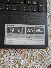 notebook Acer aspire E 15