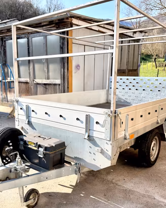 Carrello auto con centina e  pianale basculante