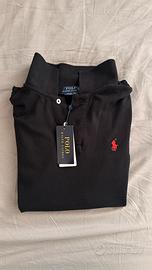 Polo Ralph Lauren nera con logo rosso