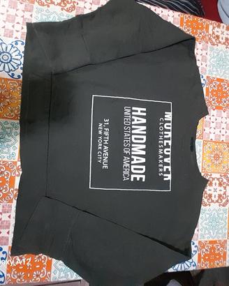 Felpa corta/larga da donna verde militare TG S/M 