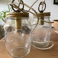 Sospensione stile industrial a due barattoli vetro