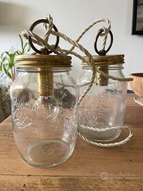 Sospensione stile industrial a due barattoli vetro