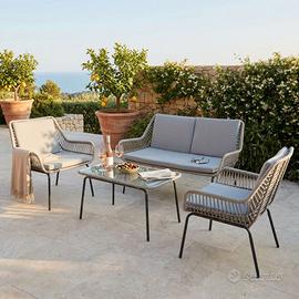Set da giardino 4 posti Completo Moderno Grigio