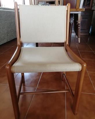 6 sedie legno e tessuto