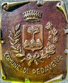 targa in bronzo smaltato COMUNE di PEDAVENA 