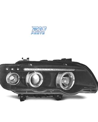 FARI BMW X5 E53 99-03 FONDO NERO OCCHI ANGELLO