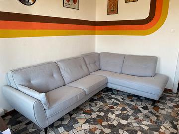 Divano ad Angolo Poltrone e Sofà Grigio chiaro