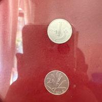 N 2 monete da 1 e 2 lire italiane