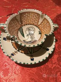 Tazza da latte con piattino di Orvieto