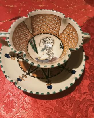 Tazza da latte con piattino di Orvieto