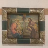 Antico Quadro stampa sacra famiglia