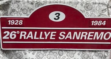 Targa originale 26° Rallye Sanremo 1984