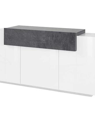 Credenza 3 ante bianco lucido/antracite