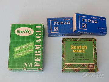 Scotch Magic+Punti met. 24/6 mm+Fermagli Sa.Mo N.5