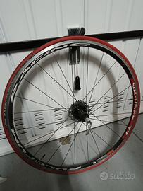 ruota bici strada per rullo completa 