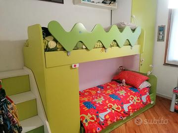 Cameretta Bambini 2 posti letto con armadio