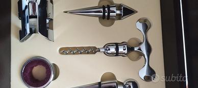 Kit elegante per vino set 6 pezzi Argento Valenti