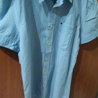 Camicia Bershka manica corta righe azzurre - M