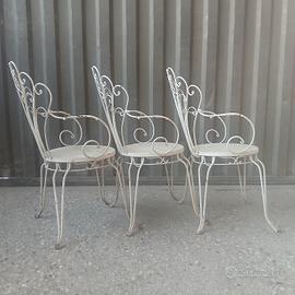 sedie vintage in ferro  batutto 