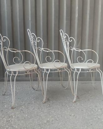 sedie vintage in ferro  batutto 