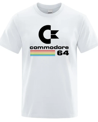 Tshirt Divertente Commodore 64 Uomo Bianca