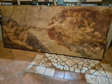  stampa su legno  Michelangelo Creazione di Adamo 
