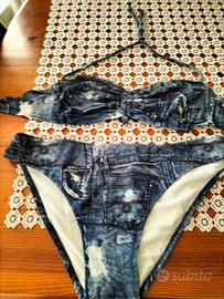 bikini avion, fantasia tipo jeans, taglia 48