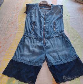 Jumpsuit corta in denim Louise Orop