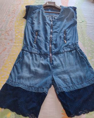 Jumpsuit corta in denim Louise Orop