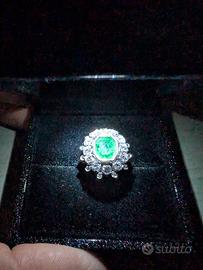 Anello in oro bianco 750 18kt con pietre 