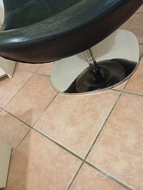 Poltrona tirup in pelle nera anni 90