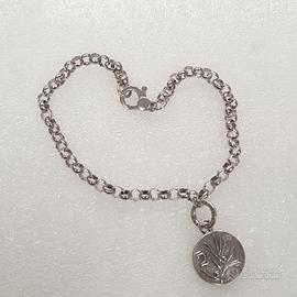 bracciale argento Giovanni Raspini charm Moneta 