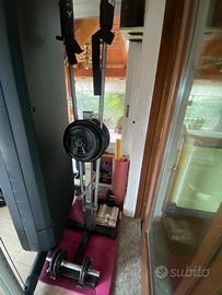 Rastrelliera porta dischi e bilancieri con dischi