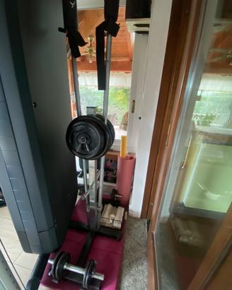 Rastrelliera porta dischi e bilancieri con dischi