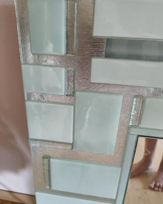 specchio foglia argento e vetro 