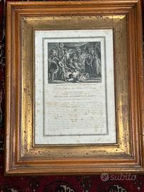 Stampa antica misure alla cornice 51 cm x 64 cm