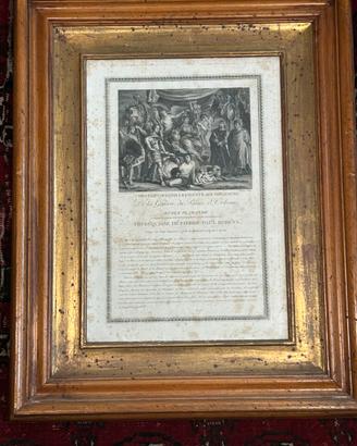 Stampa antica misure alla cornice 51 cm x 64 cm
